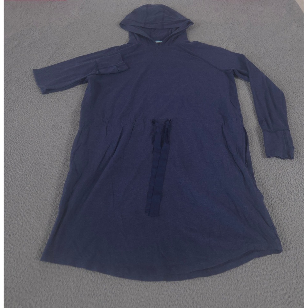 Coolibar Dress Womens Large Navy Lumaleo Hoodie Organic Cotton Bamboo‎ UPF 50+